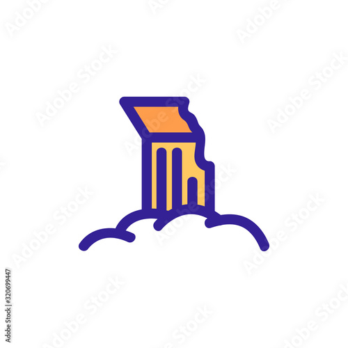 wreckage of the column icon vector. A thin line sign. Isolated contour symbol illustration