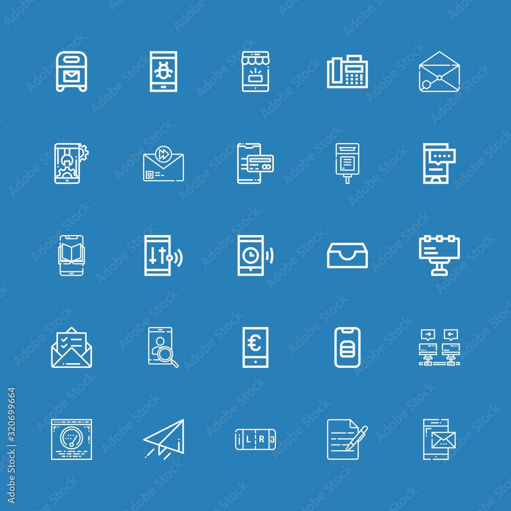 Editable 25 email icons for web and mobile