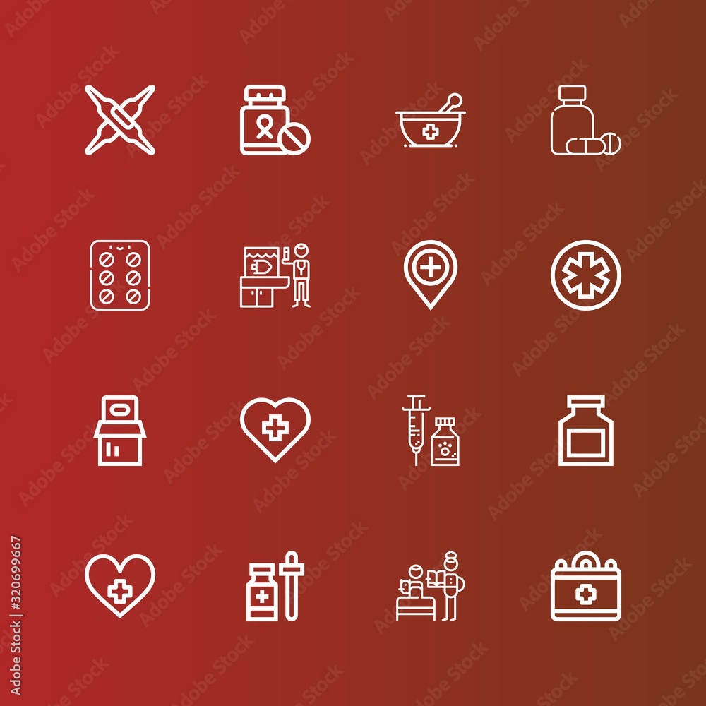 Fototapeta premium Editable 16 pill icons for web and mobile