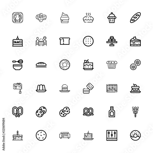 Editable 36 bakery icons for web and mobile