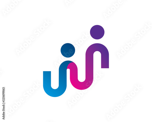 People logo template design, emblem, symbol or icon