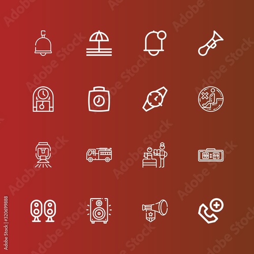 Editable 16 alarm icons for web and mobile
