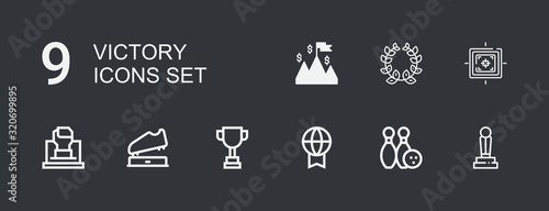Editable 9 victory icons for web and mobile