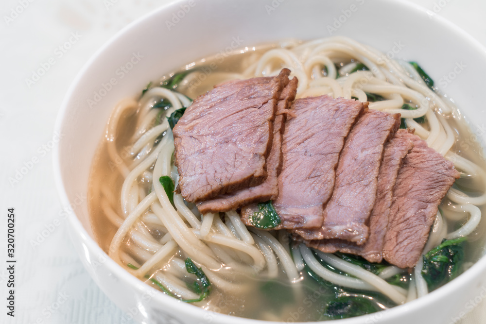 Noodles and beef,pollution-free food,nutritious and healthy.