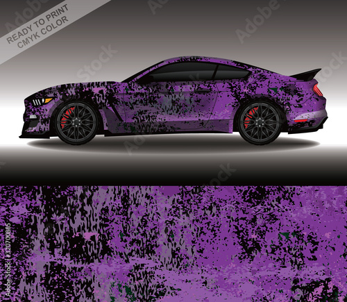 Car wrap decal design vector, custom livery race rally car vehicle sticker and tinting.
