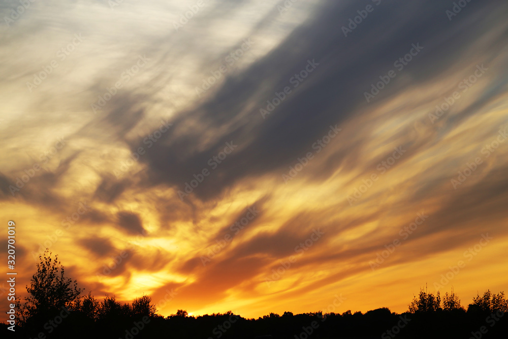 Photo of a beautiful sunset sky and clouds