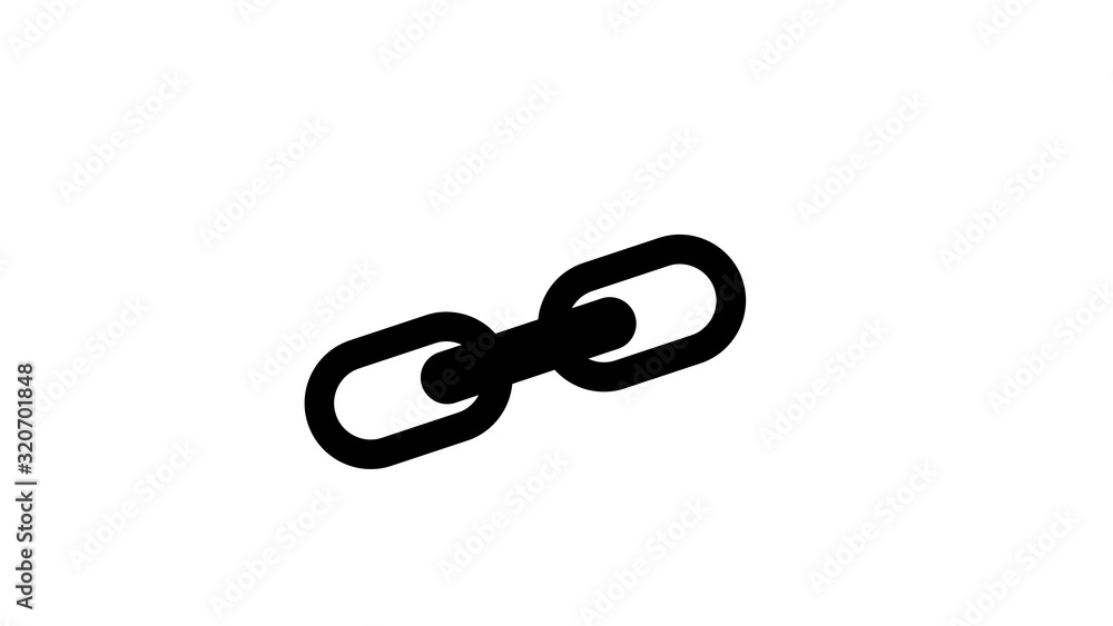 Metal chain parts icons set on white background Metal chain parts icons set on white background