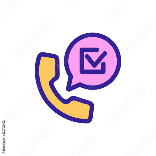 endorsement call icon vector. A thin line sign. Isolated contour symbol illustration