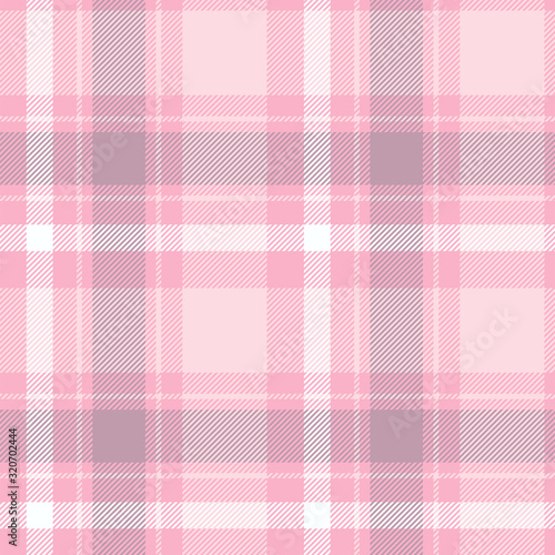 Pink plaid seamless pattern. Vector print for woman's t-shirt