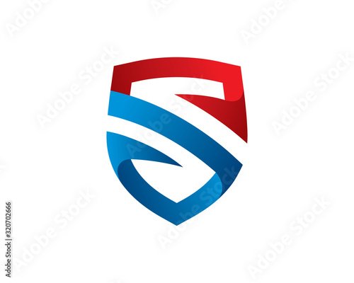 Letter S Shield logo template design, emblem, symbol or icon