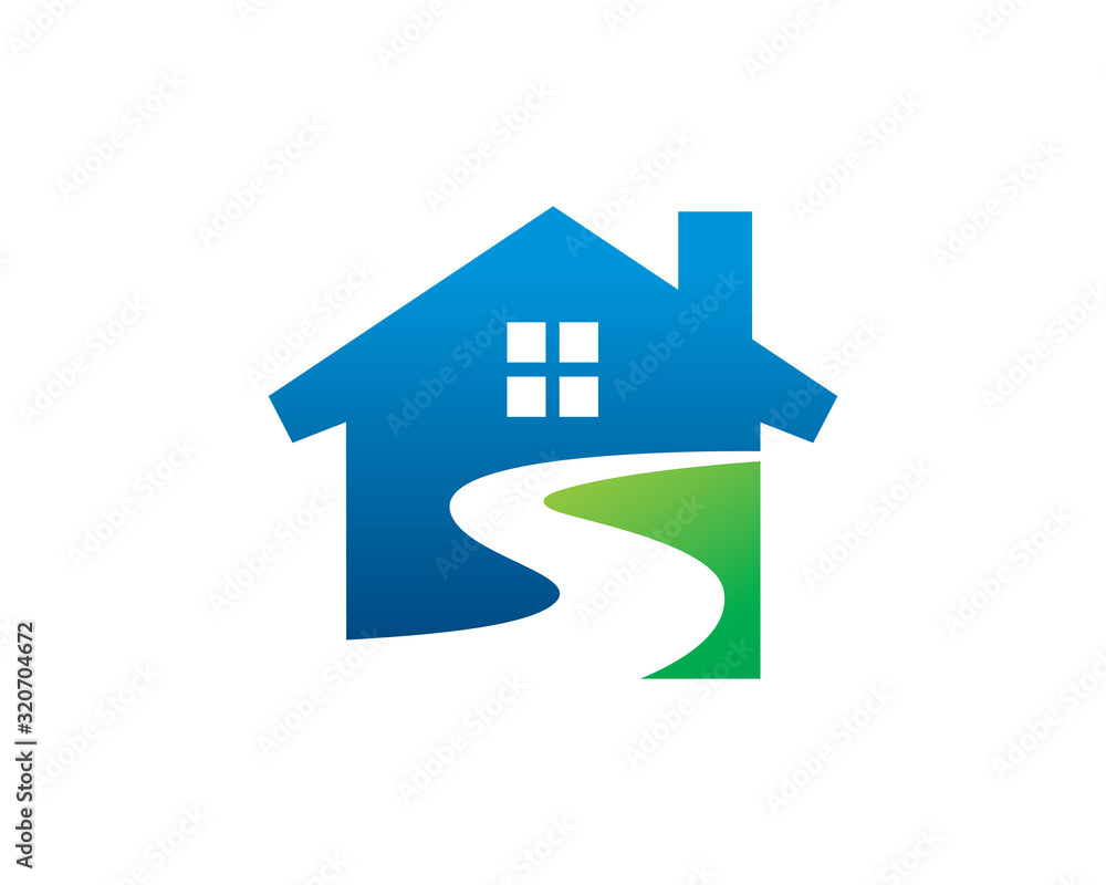 house and highway logo template design, emblem, symbol or icon house and highway logo template design, emblem, symbol or icon