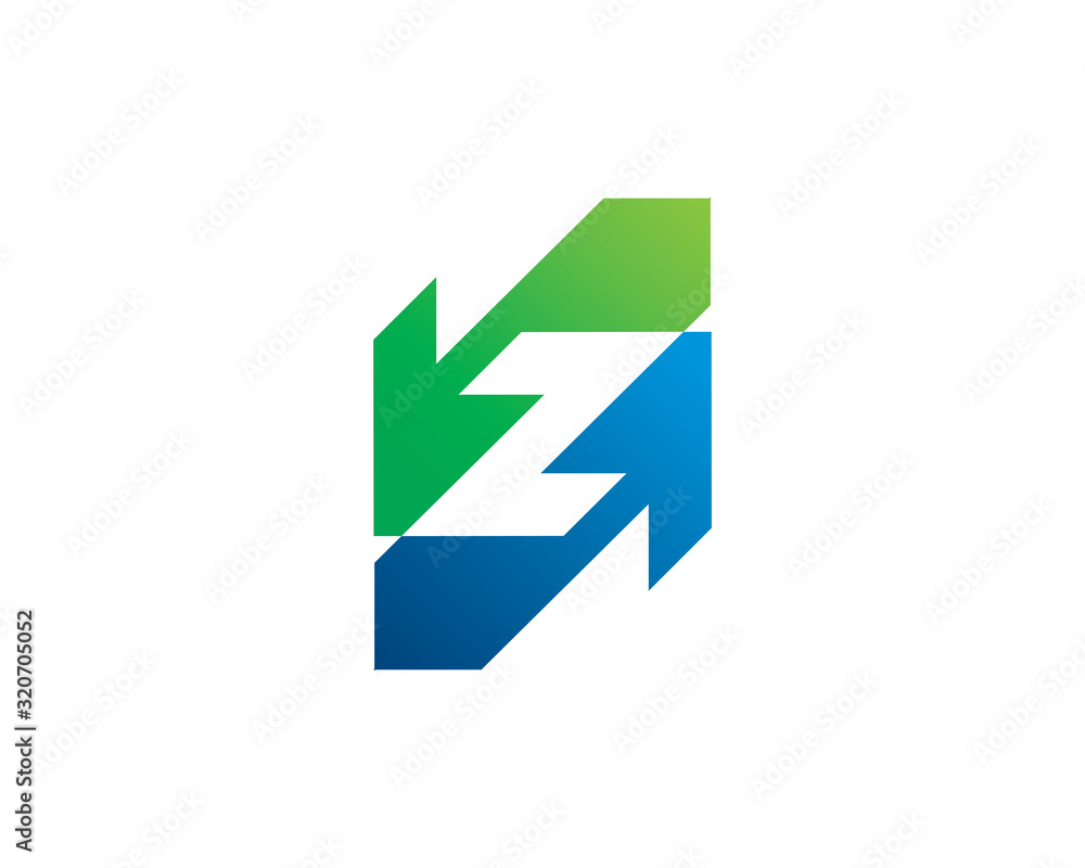 Up and down arrow logo template design, emblem, symbol or icon Up and down arrow logo template design, emblem, symbol or icon
