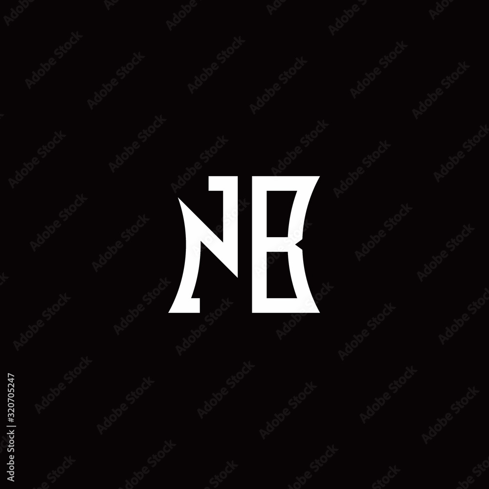 NB monogram logo with curved side style design template NB monogram logo with curved side style design template