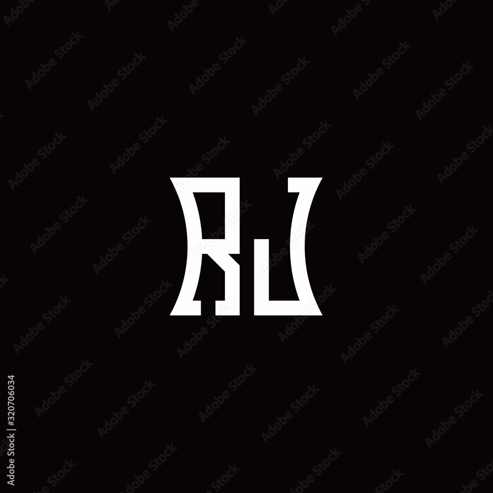 RJ monogram logo with curved side style design template RJ monogram logo with curved side style design template