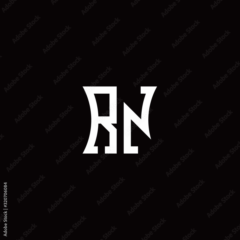 RN monogram logo with curved side style design template RN monogram logo with curved side style design template
