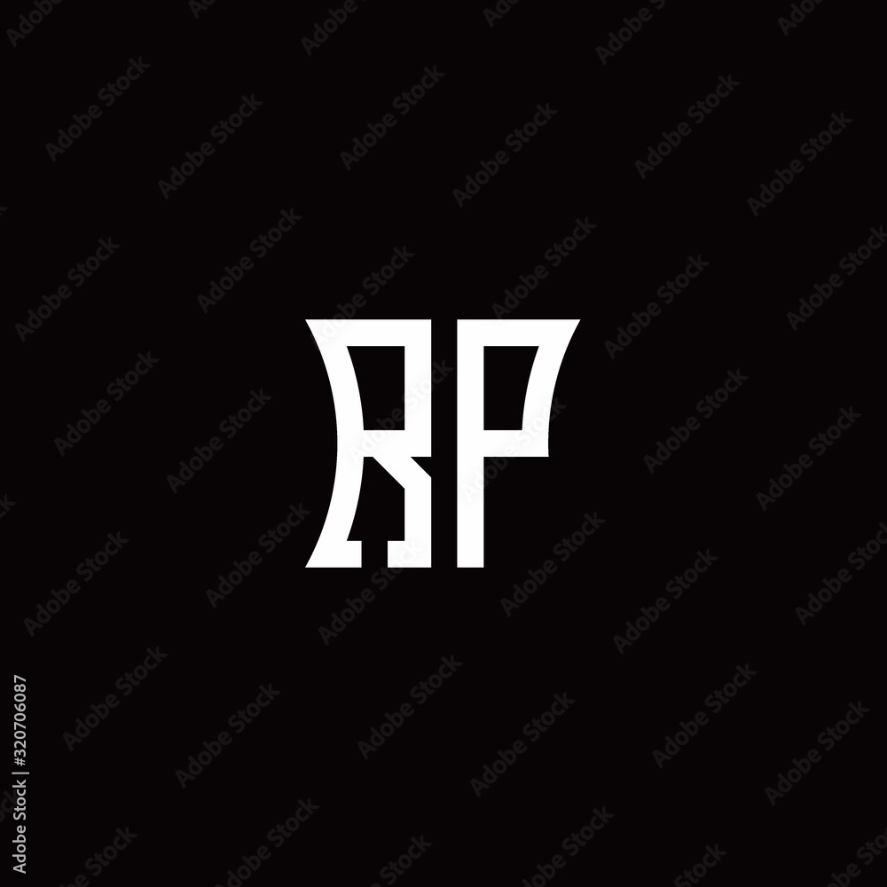 RP monogram logo with curved side style design template RP monogram logo with curved side style design template
