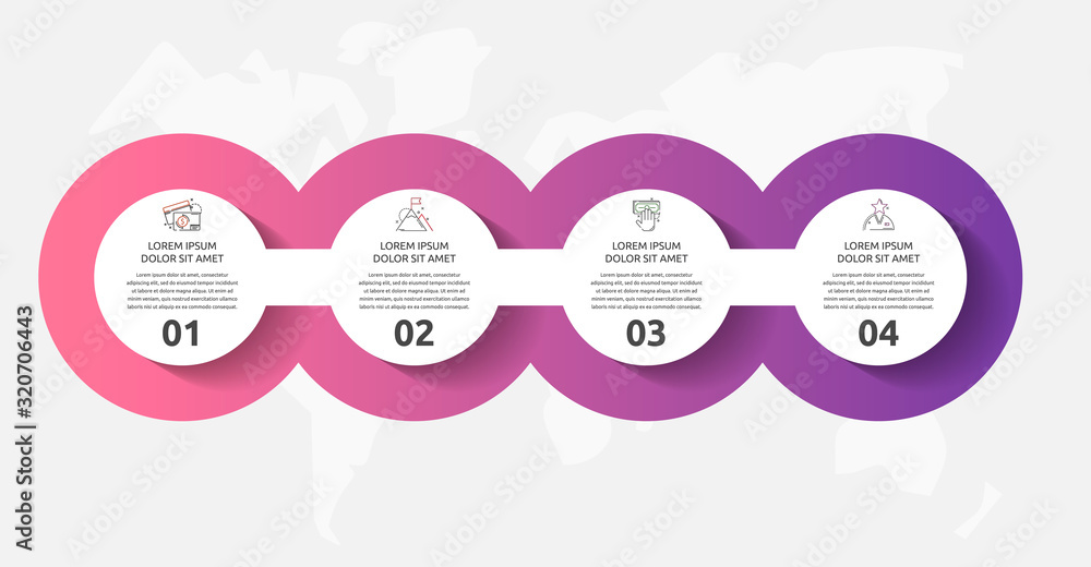 Vector template circle infographics. Business concept with 4 options ...