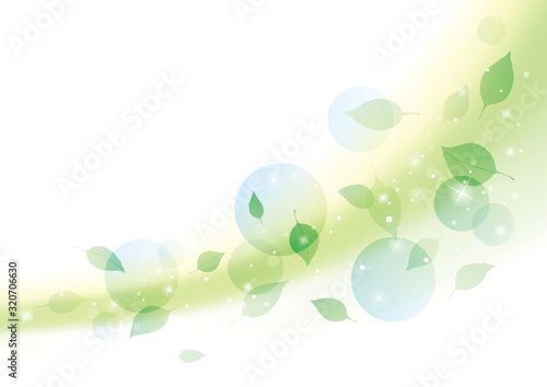 葉　新緑　舞う　背景　緑