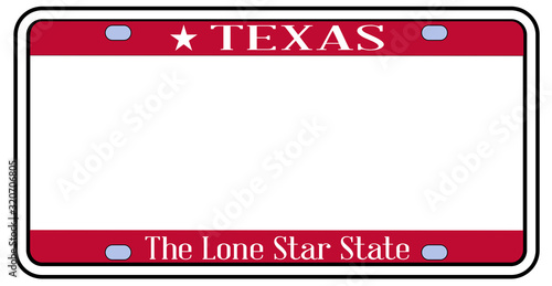 BlankTexas State License Plate
