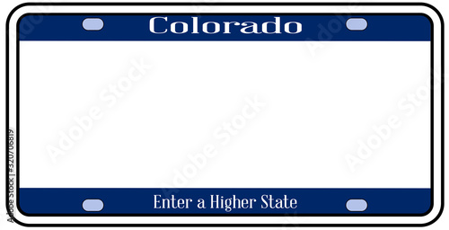 Blank Colorado State License Plate