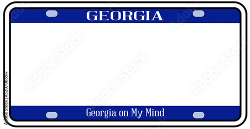 Blank Georgia License Plate