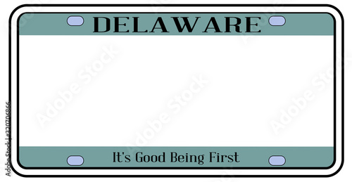 Blank Delaware State License Plate