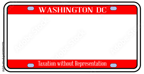Blank Washington DC License Plate