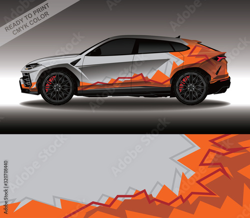 Car wrap decal design vector  custom livery race rally car vehicle sticker and tinting.