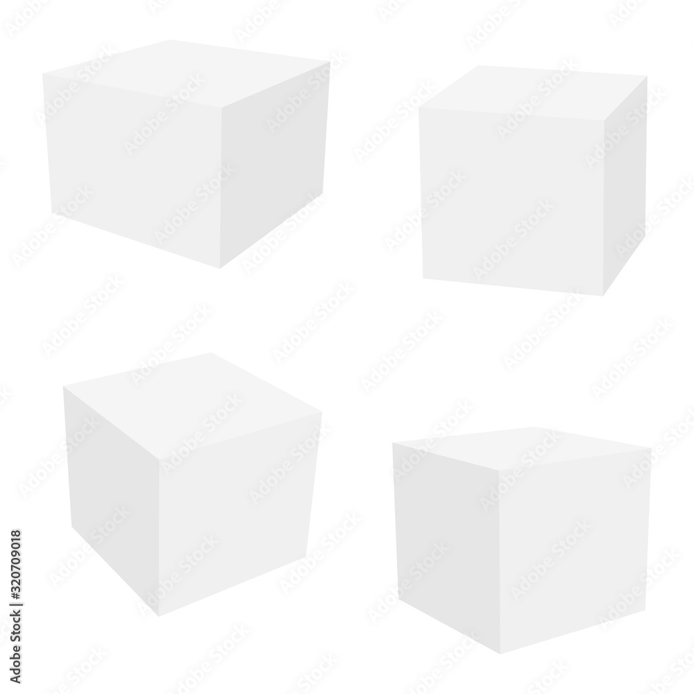 Set of Blank paper or cardboard boxes . Vector Set of Blank paper or cardboard boxes . Vector