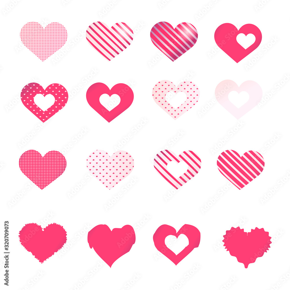 Set of red hearts for Valentine's Day. Vector. Set of red hearts for Valentine's Day. Vector.
