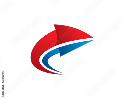 Arrow logo template design, emblem, symbol or icon