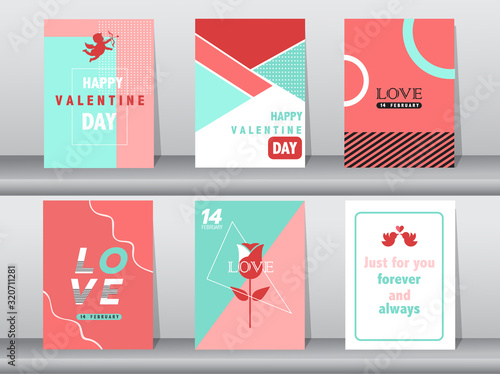 Set of Valentine's day card ,love,animal,cute,animal,Vector illustrations