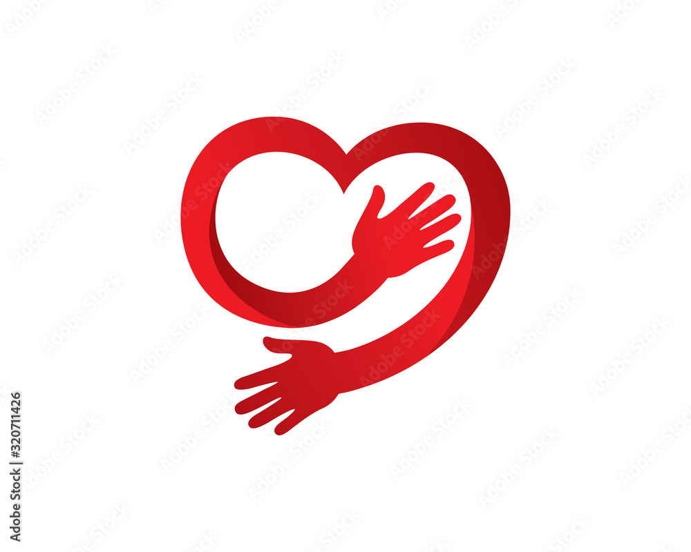 Love, care or charity logo template design, emblem, symbol or icon Love, care or charity logo template design, emblem, symbol or icon