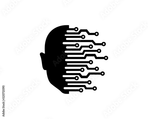 People technology logo template design, emblem, symbol or icon