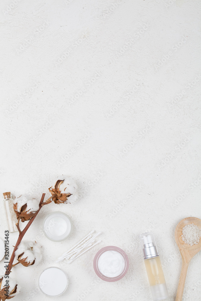 Spa and facial beauty cosmetics on white background. Spa and facial beauty cosmetics on white background.