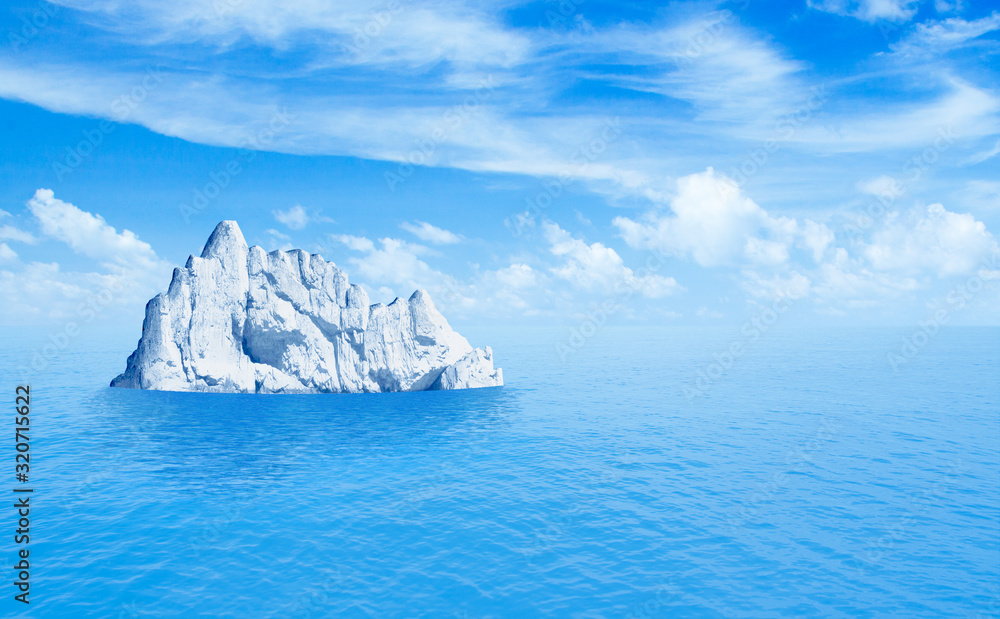 Iceberg in ocean. 3d illustration. Iceberg in ocean. 3d illustration.