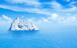 Iceberg in ocean. 3d illustration.