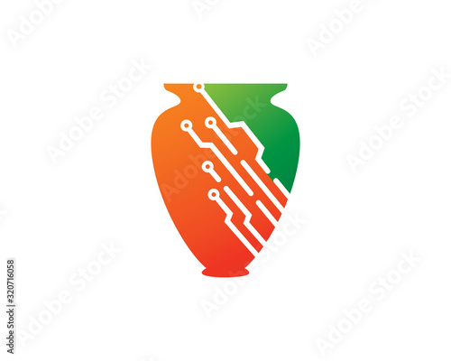 Pottery logo template design, icon, symbol