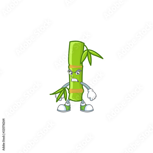 cartoon character of bamboo stick with angry face