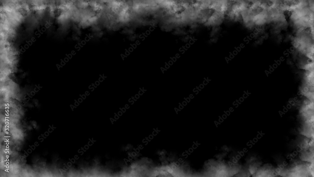 Smoke frame misty texture effect for film , text or space . Border ...