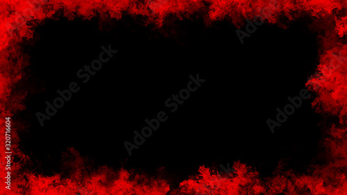 Red frame smoke misty texture effect for film , text or space . Border texture overlays.