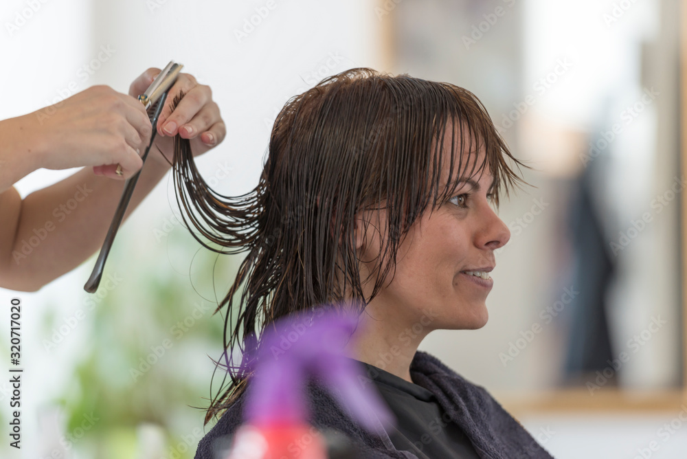 Fototapeta premium Woman in Hairdresser Salon.
