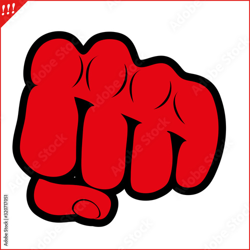 Karate power fist emblem. Martial art colored simbol design. Vector, EPS.