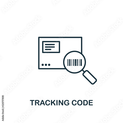 Tracking Code line icon. Thin design style from logistics delivery icon collection. Simple tracking code icon for infographics and templates