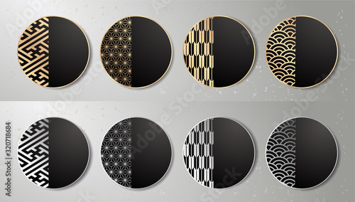 和風素材　和柄テンプレート　背景　見出し　豪華　和　季節　和菓子　和食　メニュー　カタログ　短冊