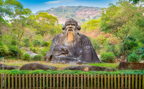 Laozi's stone carving in Qingyuan mountain, Quanzhou City, Fujian Province, China photo