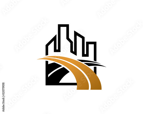 City highway logo template design, emblem, symbol or icon