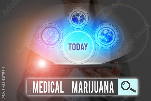 Word writing text Medical Marijuana. Business photo showcasing recommended by examining as treatment of a medical condition Elements of this image furnished by NASA photo