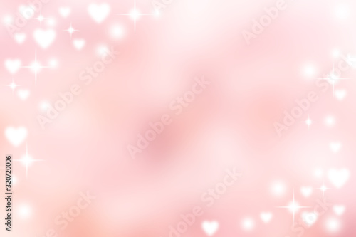 abstract blur soft gradient pink color background with heart shape and star glitter for show,promote and advertise product in happy valentine's day collection concept