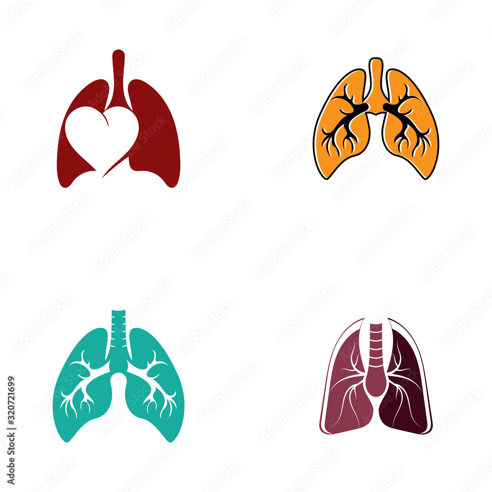 Lungs Organ medical clinic health vector logo design template Lungs Organ medical clinic health vector logo design template